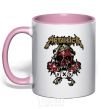 Mug with a colored handle Metallica XXX light-pink фото