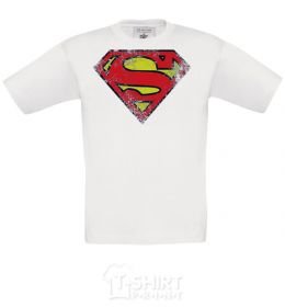 Kids T-shirt Broken logo Superman White фото