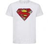 Kids T-shirt Broken logo Superman White фото