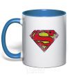 Mug with a colored handle Broken logo Superman royal-blue фото