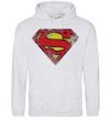 Men`s hoodie Broken logo Superman sport-grey фото