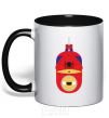 Mug with a colored handle Spiderman minion black фото