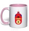 Mug with a colored handle Spiderman minion light-pink фото