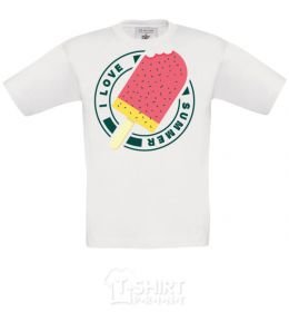 Kids T-shirt I love summer White фото