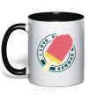 Mug with a colored handle I love summer black фото