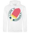 Men`s hoodie I love summer White фото