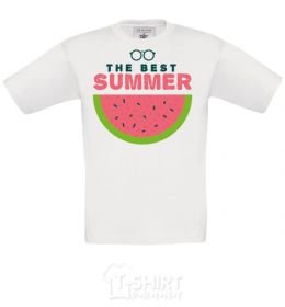 Kids T-shirt Peppa and George at the beach White фото