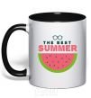 Mug with a colored handle The best summer black фото