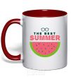 Чашка с цветной ручкой The best summer Красный фото