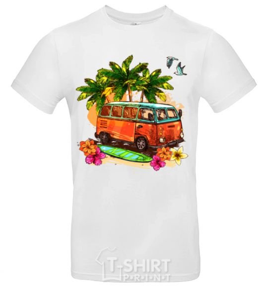 Мужская футболка Surf bus Белый фото