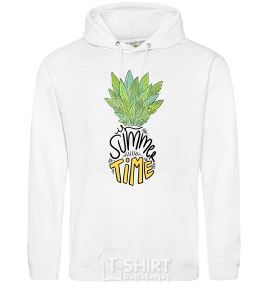 Men`s hoodie Pineapple is summer time White фото