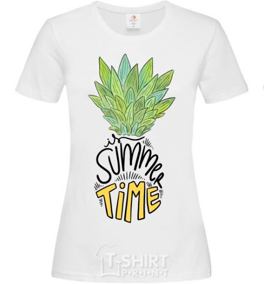 Women's T-shirt Pineapple is summer time White фото