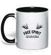 Mug with a colored handle Free spirit black фото
