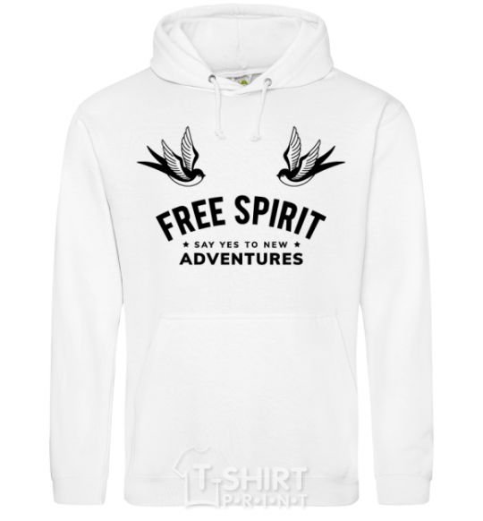 Мужская толстовка (худи) Free spirit Белый фото