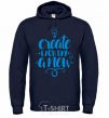 Men`s hoodie Create each day a new navy-blue фото