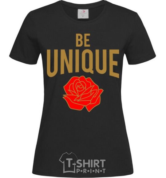 Women's T-shirt Be unique black фото