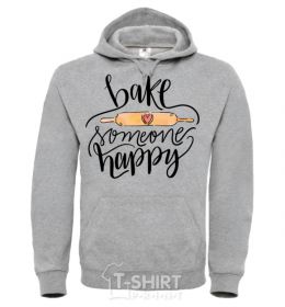Men`s hoodie Bake someone happy sport-grey фото