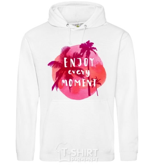 Men`s hoodie Enjoy every moment summer White фото