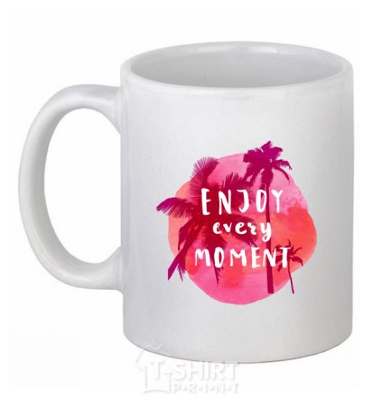 Ceramic mug Enjoy every moment summer White фото