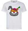 Men's T-Shirt A rabbit with a carrot in its head White фото
