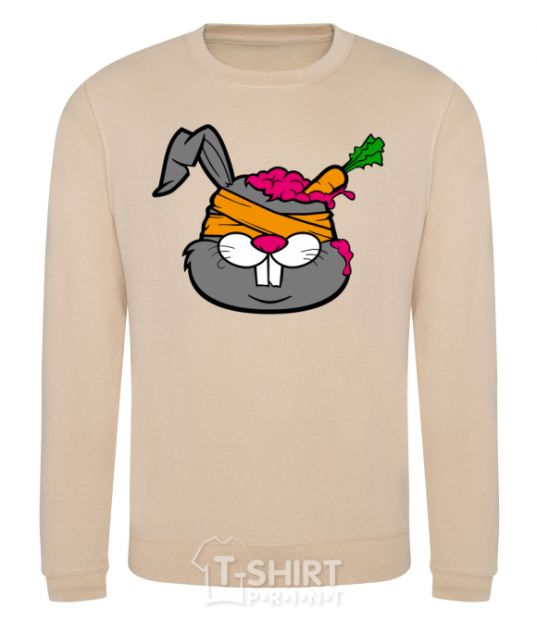 Sweatshirt A rabbit with a carrot in its head sand фото