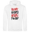 Men`s hoodie Work hard run fuster White фото