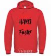 Men`s hoodie Work hard run fuster bright-red фото