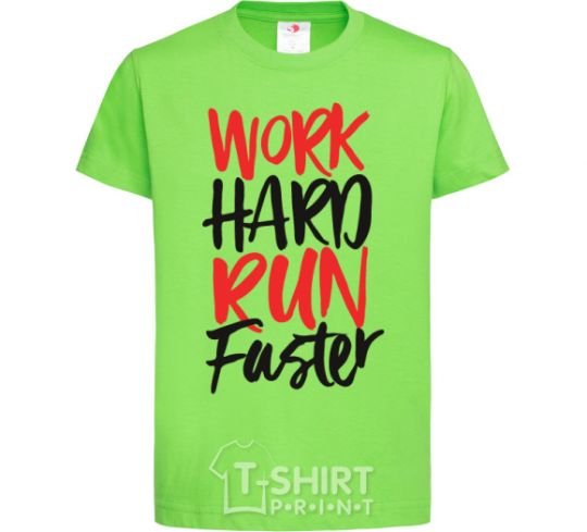 Kids T-shirt Work hard run fuster orchid-green фото