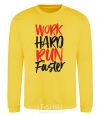 Sweatshirt Work hard run fuster yellow фото