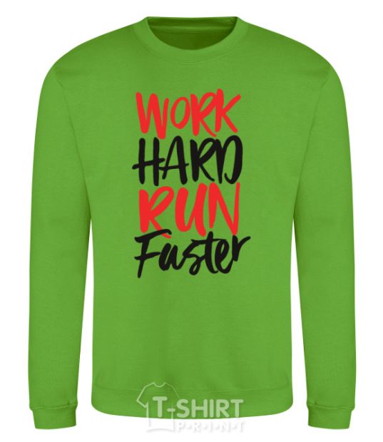 Sweatshirt Work hard run fuster orchid-green фото