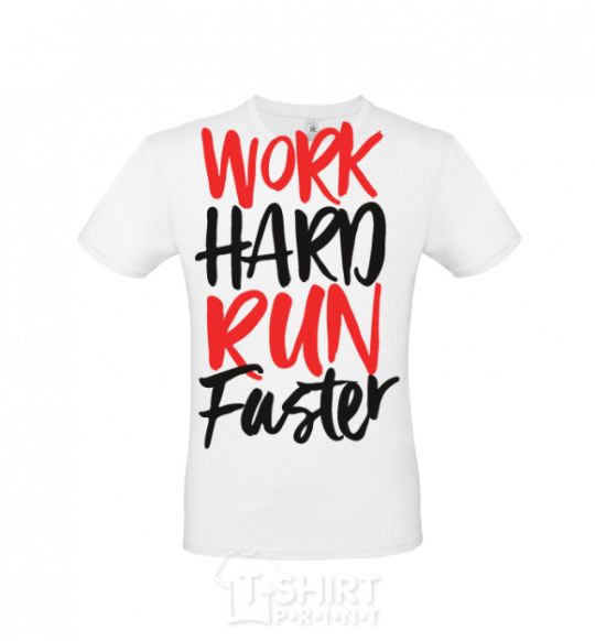 Мужская футболка Work hard run fuster Белый фото