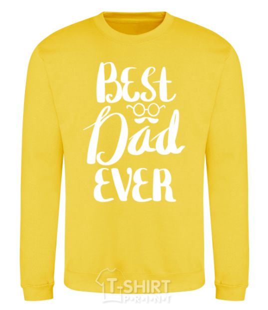 Sweatshirt Best dad ever glasses yellow фото