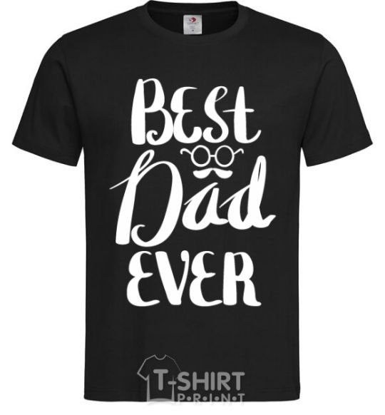 Men's T-Shirt Best dad ever glasses black фото