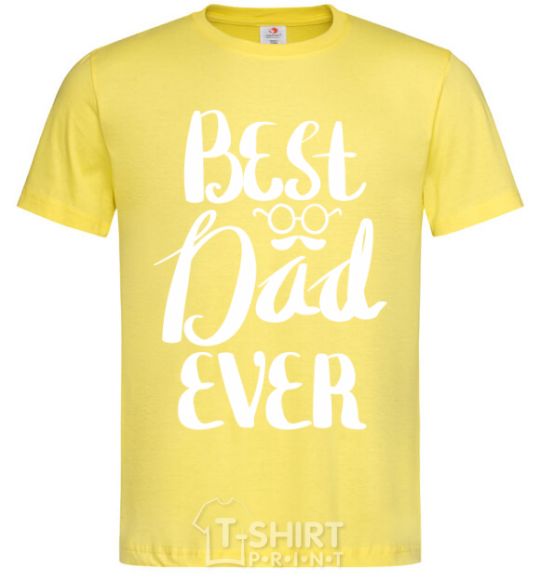 Men's T-Shirt Best dad ever glasses cornsilk фото