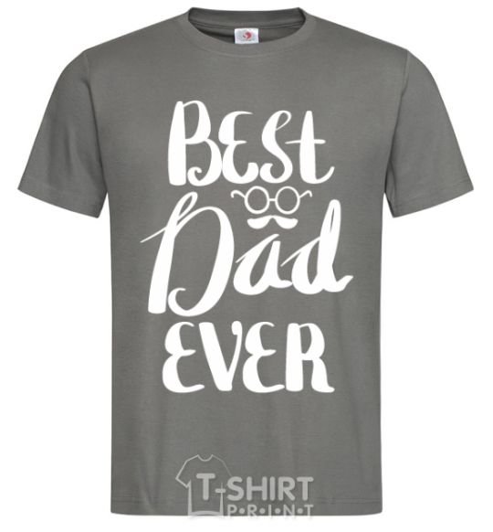 Men's T-Shirt Best dad ever glasses dark-grey фото