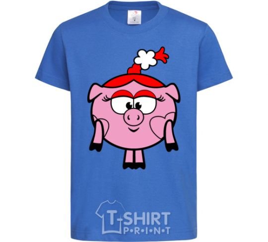 Kids T-shirt Nyusha the pig royal-blue фото