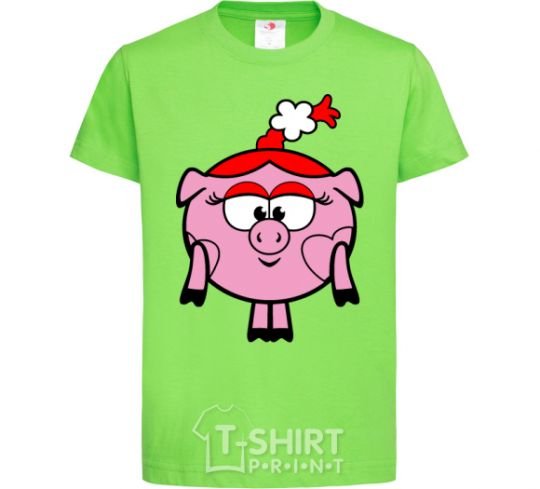 Kids T-shirt Nyusha the pig orchid-green фото