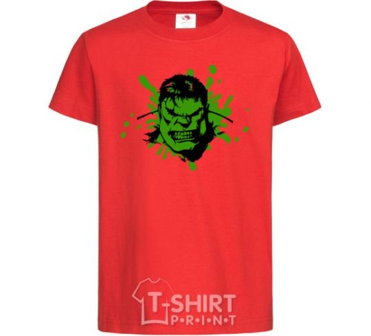 Kids T-shirt Angry Hulk green red фото