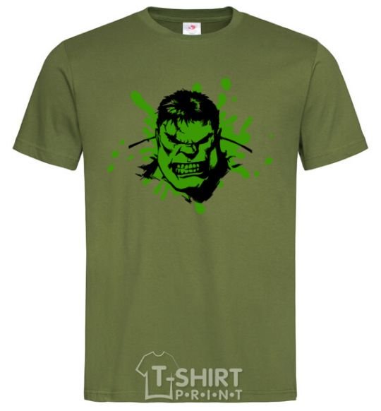Men's T-Shirt Angry Hulk green millennial-khaki фото