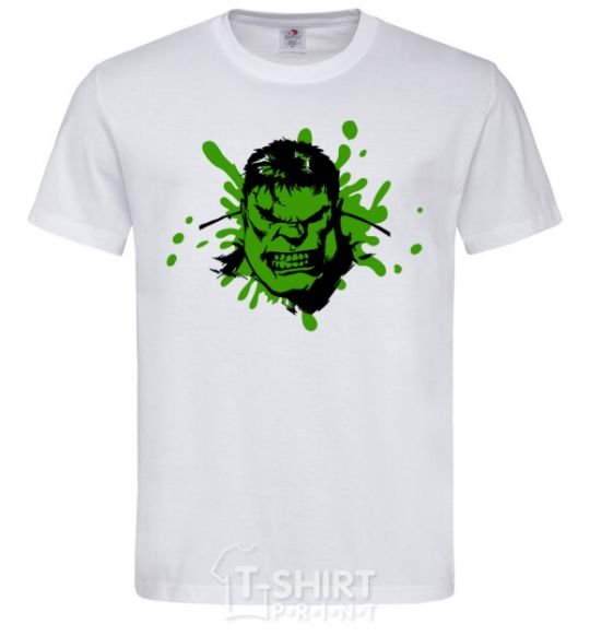 Мужская футболка Angry Hulk зелений Белый фото