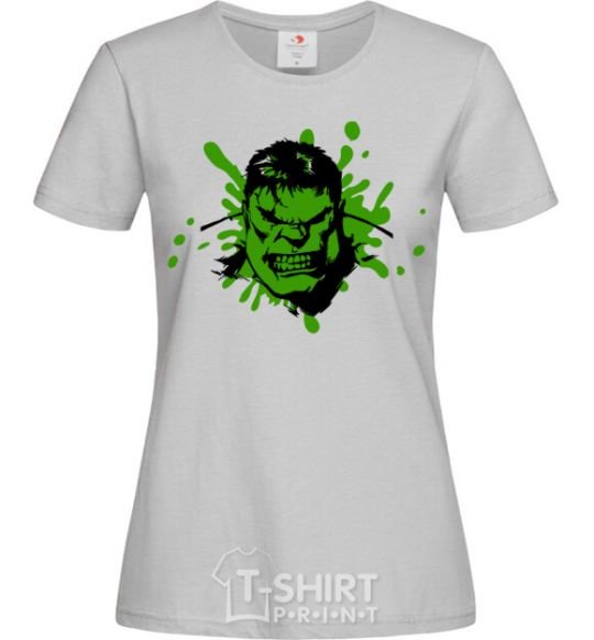 Women's T-shirt Angry Hulk green grey фото