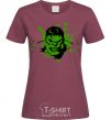 Women's T-shirt Angry Hulk green burgundy фото