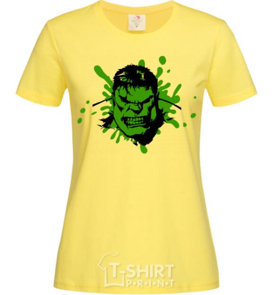 Women's T-shirt Angry Hulk green cornsilk фото