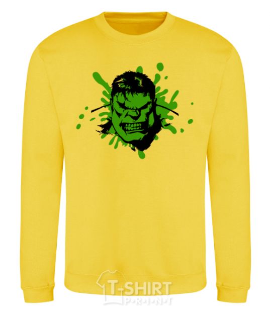 Sweatshirt Angry Hulk green yellow фото