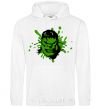 Men`s hoodie Angry Hulk green White фото