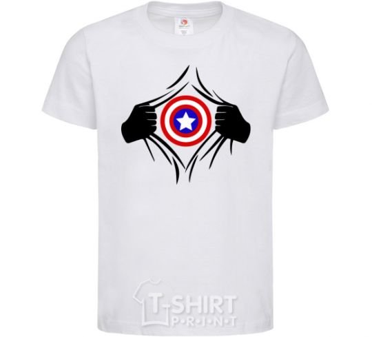Kids T-shirt Costume Captain America White фото