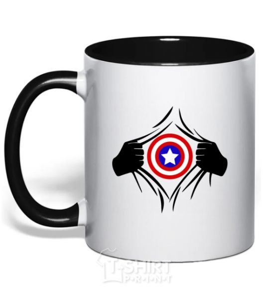 Чашка с цветной ручкой Costume Captain America Черный фото