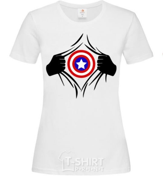 Women's T-shirt Costume Captain America White фото