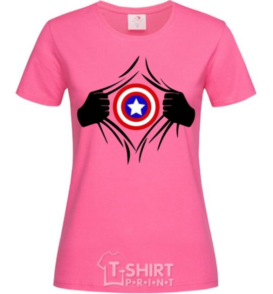 Женская футболка Costume Captain America Ярко-розовый фото