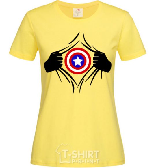 Women's T-shirt Costume Captain America cornsilk фото